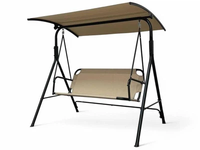 Садовые качели IdealGarden, 3‑местные, бежевые металл + ткань, 172×110×154 см, 240 кг