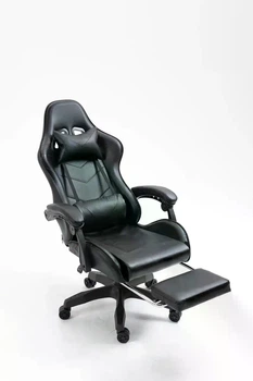 Игровое кресло Vecotti GT Black с подставкой для ног и регулировкой спинки