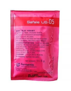 Пивные дрожжи Fermentis US-05 для сбалансированных элей 11,5 г