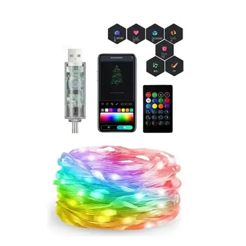 USB RGB гірлянда IdealLed з блютуз та пультом 5 метрів