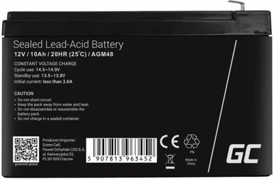Акумуляторна батарея Green Cell AGM 12V 10Ah (5907813963452)