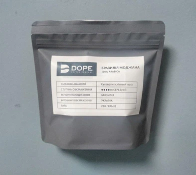 Кава зернова Dope 100% арабіка Бразилія Моджана, 250 грам