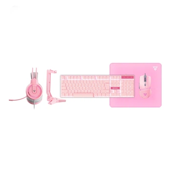 Комплект игровой Fantech P51 5в1 клавиатура Shikari K515/мышьCrypto VX7 /коврикVigil MP356/наушники Flash HQ53 с подставкой Tower II AC304 Pink