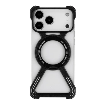 Панель-накладка Titanium ArmorX MagSafe для Apple iPhone 17 Pro Max вбудований 360° поворотний тримач Black