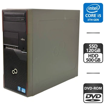 Компьютер Fujitsu Celsius W420 Tower / Intel Core i5-3470 (4 ядра по 3,2 - 3,6 ГГц) / 16 ГБ DDR3 / 120 ГБ SSD + 500 ГБ HDD / Intel HD Graphics 2500 / DVD-ROM б/у