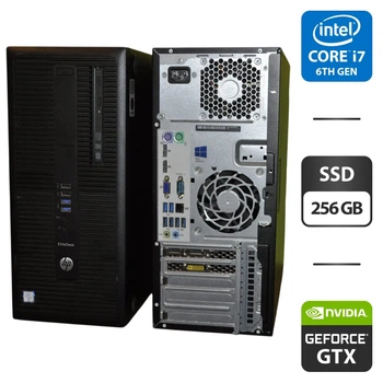 Компьютер HP EliteDesk 800 G2 Tower / Intel Core i7-6700 (4 (8) ядра по 3.4 - 4.0 GHz) / 16 GB DDR4 / 256 GB SSD / nVidia GeForce GTX 745, 2 GB GDDR3, 128-bit / DVD-ROM / Windows 11 Pro б/у