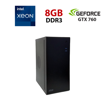 Игровой ПК 2E Credo V200B-400 Tower / Intel Xeon E3-1230 v2 (аналог i7-3770) (4 (8) ядра по 3.3 - 3.7 GHz) / 8 GB DDR3 / 256 GB SSD NVMe / nVidia GeForce GTX 760, 2 GB GDDR5, 256-bit / Win 10 non Lic б/у