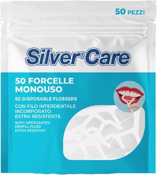 Зубна нитка Silver Care Single Use одноразова 50 шт (104) (8009315001049)