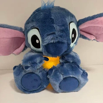 М'яка інтерактивна іграшка-антистрес "Великий дихаючий Стіч" (Stitch) 35 см. з ефектом сну (з батарейками)