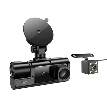 Видеорегистратор HOCO DI60 World three-screen simultaneous display driving recorder (wifi version) 720p front, 480p rear, 480p inner, 2", 150mAh, black