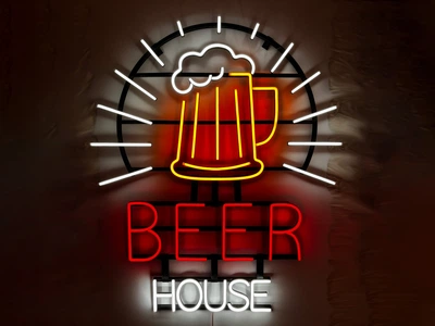 Неоновая вывеска Beer house 921x748 Комбинированный
