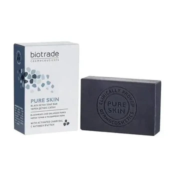 Biotrade (Біотрейд) Pure Skin Black Detox Soap Bar – мило-детокс для обличчя та тіла, 100 г