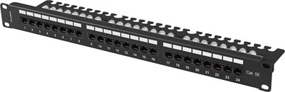 Патч-панель Lanberg 24 port 1U 19" kat.5e UTP Black (PPU5-1124-B)