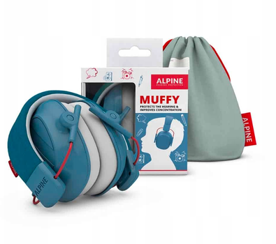 Alpine Muffy Kids Blue — детские противошумные наушники 25 дБ (SNR), защита слуха для детей 5-16 лет, синие