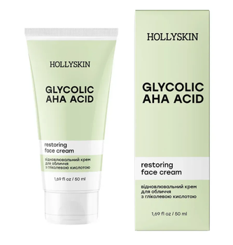 Відновлювальний крем для обличчя з гліколевою кислотою HOLLYSKIN Glycolic AHA Acid Face Cream