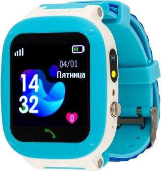 Дитячий смарт-годинник AmiGo GO004 Splashproof, Camera 2MP, Led, 2G, 400mAh, Blue UA UCRF
