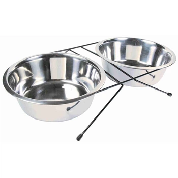Миски металеві на підставці Trixie «Eat on Feet» 2 x 2,8 л / 24 см