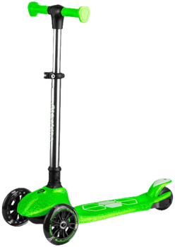 Самокат дитячий Ricokids 765900 Jelly триколісний світиться в темноті Зелений (5903890630454)