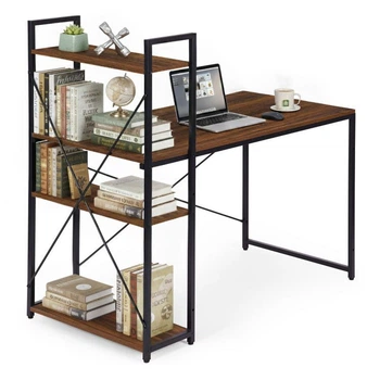 Biurko komputerowe ModernHome by Multistore 120 x 60 cm 3 półki Ciemny orzech (TH-SD-15)