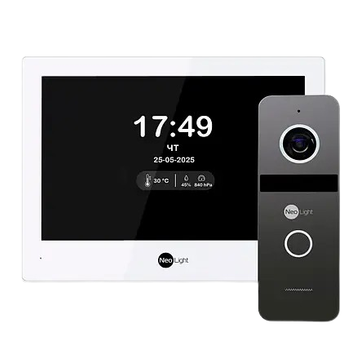 Комплект видеодомофона NeoLight MEZZO Hybrid+SOLO IPW, экран 10.1" IPS 16:9, PoE адаптер, белый