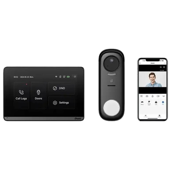 Комплект дверного дзвінка Dnake DK360W сенсорний IPS 1024 x 600 Wi-Fi Чорний