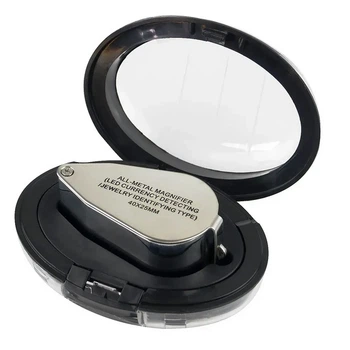 Лупа складна MG 9890 40x з LED та UV підсвіткою Чорний