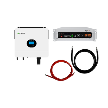 Комплект інвертор із аккумулятором Growatt SPF 6000 ES Plus + Pytes V5 6kW 2 MPPT 120-450V 100А 51.2V 100Ah White