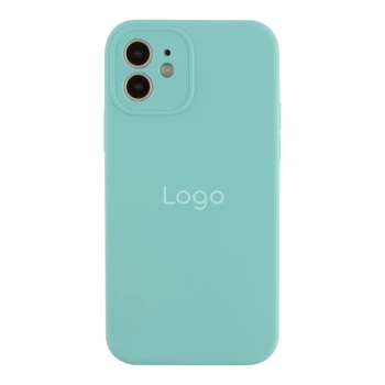 Чохол Silicone Case Full Size with Frame для iPhone 12 64.Light Cyan