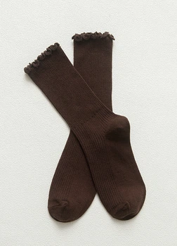 Шкарпетки з рюшами коричневі 35-40