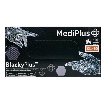 Перчатки нитриловые черные MediPlus 100 шт XL (2073)