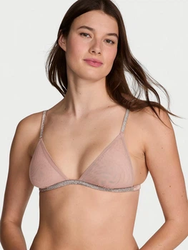 Бюстгальтер Victoria's Secret (122698361821) Sheer Shine Triangle Bralette XS бежевий