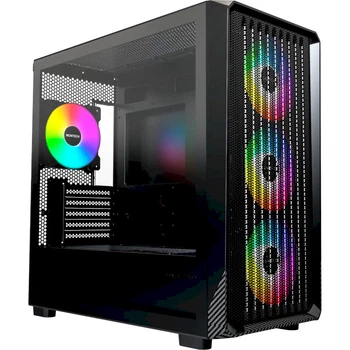 Корпус Montech X5M, чорний, Mid Tower, без БЖ, для Micro ATX / Mini ITX, 1xType-C / 1xUSB 3.0 / 1xUSB 2.0, макс. CPU - 165 мм /