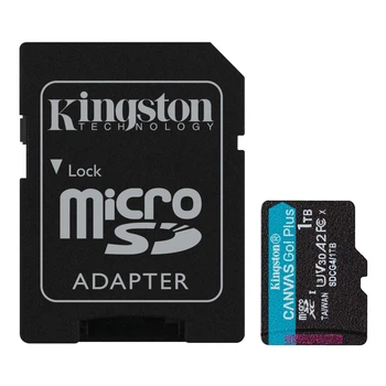 Карта пам'яті microSDXC, 1TB, Kingston Canvas Go! Plus, Class 10 UHS-I U3 V30 A2, адаптер SD, до 200/160 МБ/с (SDCG4/1TB)