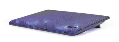 Подставка для ноутбука до 15.6' Gembird NBS-2F15-05, черный, 2x125 мм (1500 rpm, 10 dBA), LED подсветка, 340х250х23 мм, 450 г