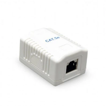 Розетка RJ45 (сетевая), 1-портовая UTP, белая, 5E категория, Cablexpert (NCAC-1U5E-01)