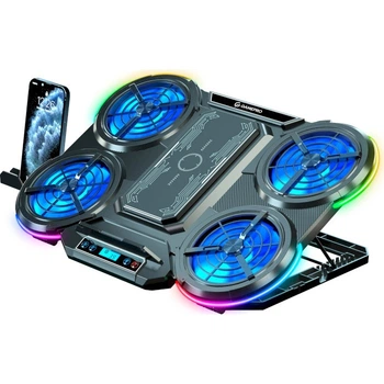 Подставка для ноутбука до 18' GamePro CP1450, черный, RGB подсветка, 4 х 100 мм, 1 х 80 мм вентилятор (18 dB, 1350 rpm),