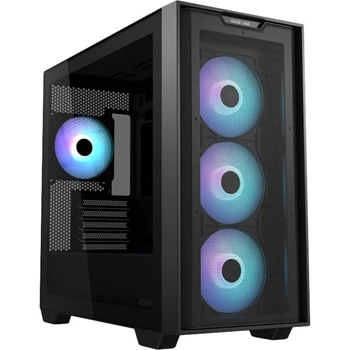 Корпус Asus A21 PLUS, черный, без БП, Mid Tower, для Micro ATX / Mini ITX, 2xUSB 3.2, макс. CPU - 165 мм / VGA - 380 мм, 4x120 мм