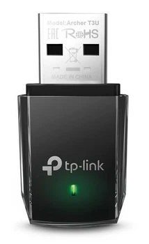 Сетевой адаптер USB TP-LINK Archer T3U, черный, 5GHz / 2.4GHz, AC1300 (867 / 400 Мбит/с), USB 3.0, миниатюрный размер, MU-MIMO