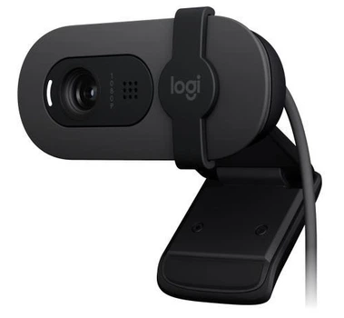 Веб-камера Logitech Brio 100, графитовый, 1920x1080 / 30 fps, фиксированный фокус, микрофон, угол обзора 58°, RightLight 2, USB, 1