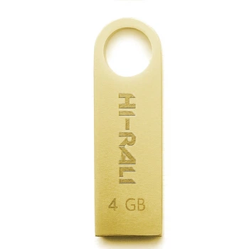 Флеш накопичувач USB 4Gb Hi-Rali Shuttle, золотистий, USB 2.0 (HI-4GBSHGD)