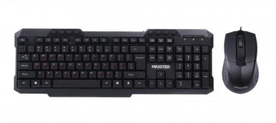 Комплект Maxxter KMS-CM-02-UA (клавіатура+миша) чорний, USB