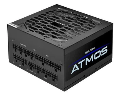 Блок живлення 850 Вт, Chieftec ATMOS, чорний, модульний, 80+ золотистий, Active PFC, 120 мм FDB, 4xMolex / 9xSATA / 1x16-pin /