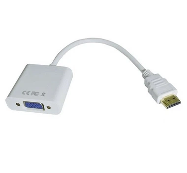 Переходник HDMI (M) - VGA (F), STLab U-990, белый, 15 см, 3.5 мм для передачи звука, microUSB для дополнительного питания