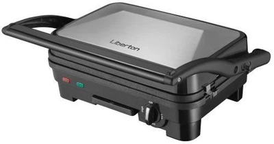 Электрогриль Liberton LPG-1401, Inox/черный, 1800W, закрытый (двусторонний), индикатор готовности пищи, контроль температуры,
