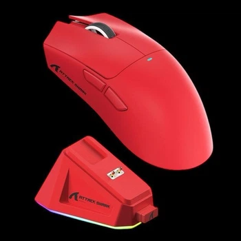 Мышь Игровая Беспроводная Attack Shark X11 22000 DPI PAW3311 с зарядной станцией Красная S
