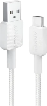 Кабель Anker 322 USB-A to USB-C 1.8 m Nylon White (A81H6G21)