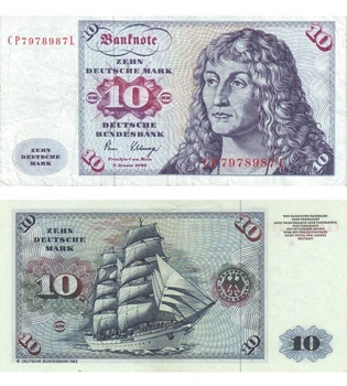 Банкнота 10 марок Німеччина 1980 рік UNC