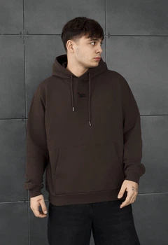Худі Staff dark brown logo oversize XS