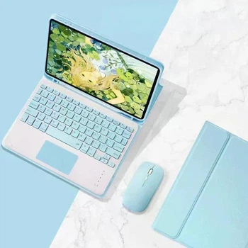 Чехол с клавиатурой и мышкой FegishCase Apple iPad 9 (10.2" экран) Ukrainian keyboard, Blue