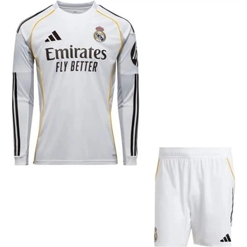 Футбольна форма з довгим рукавом Реал Мадрид (Real Madrid) 2025-2026 домашня біло-чорно-жовта XL F0422
